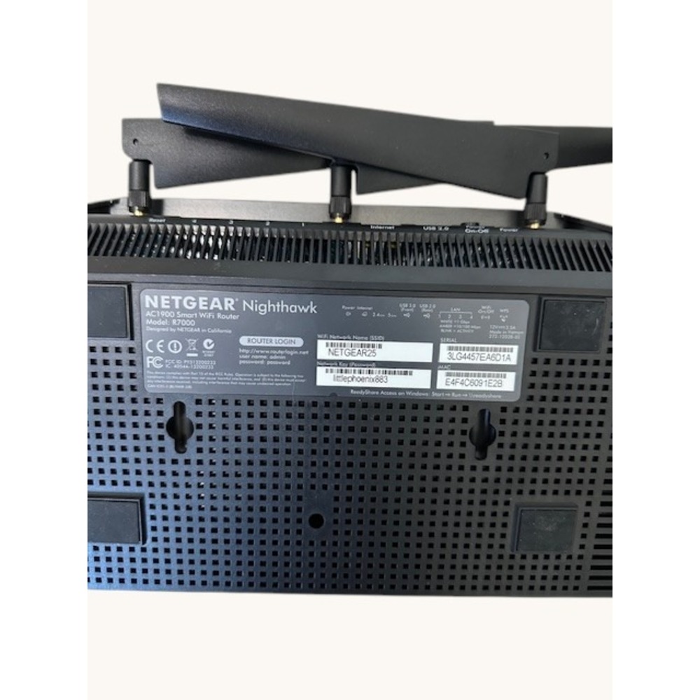 NETGEAR Nighthawk AC1900 Smart WiFi Router R7000 Dual Band Gigabit Ethernet - Picture 2 of 4